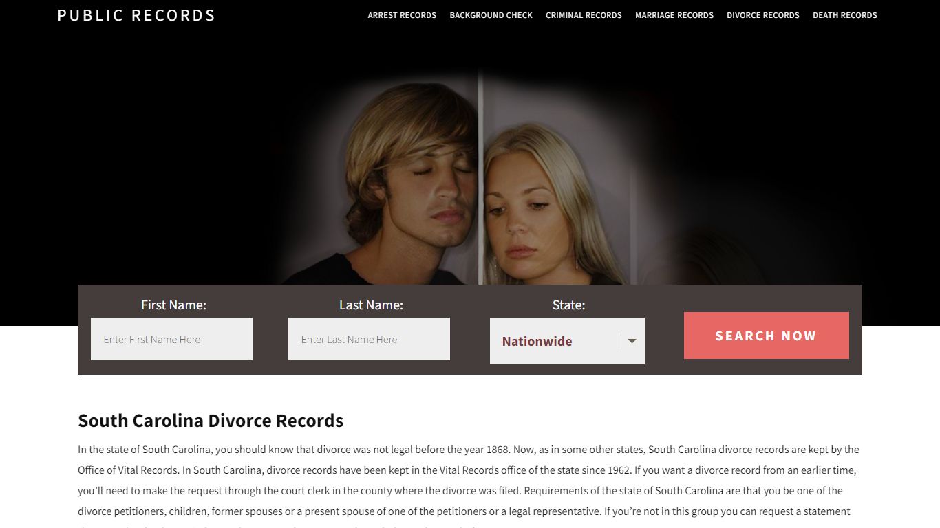 South Carolina Divorce Records | Enter Name and Search ... - Public Records